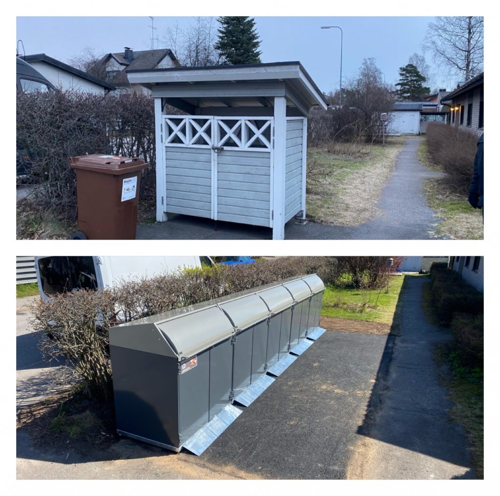 Fireproof shelters for garbage containers Tokset Oy