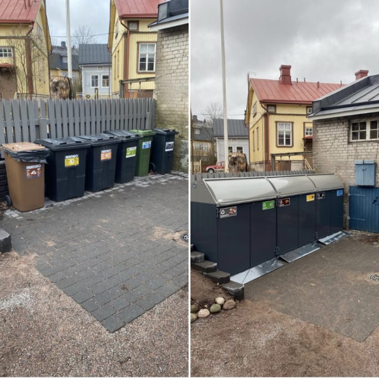 Fireproof shelters for garbage containers Tokset Oy